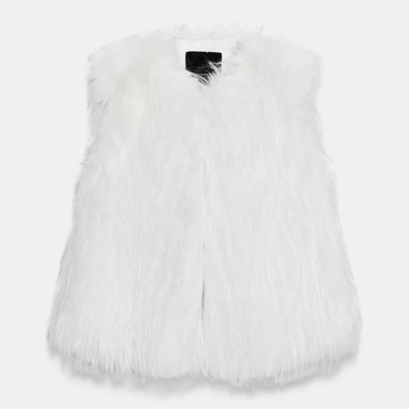Zara White Faux Fur Vest - Picture 15 of 16